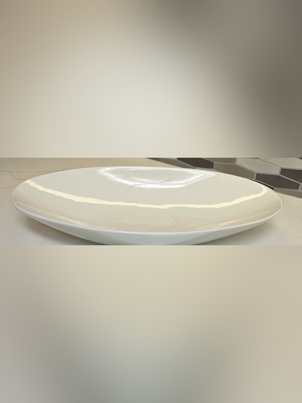 WHITE CERAMIC SERVING BOWL